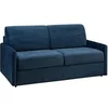 Image de Canapé 3 places convertible express en velours bleu nuit - Couchage à lattes larges 140 cm - Matelas 18 cm CALIFE
