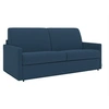 Image de Canapé 4 places convertible express en tissu bleu foncé - Couchage à lattes larges 160 cm - Matelas 18 cm CALIFE