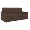 Image de Canapé 4 places convertible express en tissu marron- Couchage à lattes larges 160 cm - Matelas 18 cm CALIFE