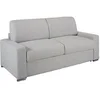 Image de Canapé 3 places convertible express en tissu chiné gris - Couchage 140 cm - Matelas 18 cm CALITO