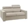 Image de Canapé 2 places convertible express en tissu beige - couchage 120 cm - Matelas 14 cm avec mémoire de forme VIZIR