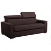 Image de Canapé 3 places convertible express en tissu marron - couchage 140 cm - Matelas 14 cm avec mémoire de forme VIZIR