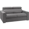 Image de Canapé 2 places convertible express en tissu gris - couchage 120 cm - Matelas 18 cm avec mémoire de forme VIZIR