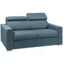 Image de Canapé 2 places convertible express en tissu bleu - couchage 120 cm - Matelas 18 cm avec mémoire de forme VIZIR