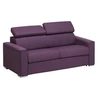 Image de Canapé 3 places convertible express en tissu violet - couchage lattes larges 140 cm - Matelas 18 cm avec mémoire de forme VIZIR