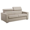 Image de Canapé 3 places convertible express en tissu beige - couchage 140 cm - Matelas 18 cm avec mémoire de forme VIZIR