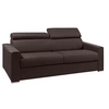 Image de Canapé 4 places convertible express en tissu marron - couchage lattes larges 160 cm - Matelas 18 cm avec mémoire de forme VIZIR