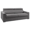 Image de Canapé 4 places convertible express en tissu gris - couchage 160 cm - Matelas 18 cm avec mémoire de forme VIZIR