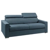 Image de Canapé 4 places convertible express en tissu bleu - couchage 160 cm - Matelas 18 cm avec mémoire de forme VIZIR