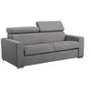 Image de Canapé 3 places convertible express en tissu gris - couchage lattes larges 140 cm - Matelas 16 cm avec mémoire de forme VIZIR