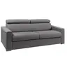 Image de Canapé 4 places convertible express en tissu gris - couchage 160 cm - Matelas 16 cm mémoire de forme VIZIR