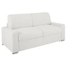 Image de Canapé 3 places convertible express en simili blanc - Couchage 140 cm - Matelas 18 cm avec mémoire de forme CALITO
