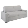 Image de Canapé 3 places convertible express en tissu chiné gris - Couchage lattes larges 140 cm - Matelas 18 cm avec mémoire de forme CALITO