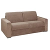 Image de Canapé 3 places convertible express en velours beige - Matelas 18 cm avec mémoire de forme - Couchage lattes larges 140 cm CALITO