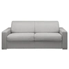 Image de Canapé 4 places convertible express en tissu chiné gris - Couchage lattes larges 160 cm - Matelas 16 cm avec mousse à mémoire de forme CALITO