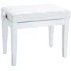 Image de Piano Bench, Satin White, Vinyl Seat Banquettes Clavier