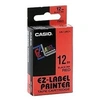 Image de XR-12RD1 - Auto-adhésif - Noir sur rouge - Rouleau (1,2 cm x 8 m) 1 cassette(s) bande d'étiquettes - pour KL 170, 60, 60SR, 780