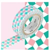 Image de Masking tape petits carrés rose et vert - 1,5 cm x 7 m