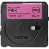 Image de BTAG-P31 - Noir sur rose - Rouleau (1,2 cm x 4 m) 1 cassette(s) boîte de suspension - bande d'étiquettes