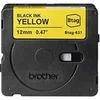 Image de BTAG-631 - Noir sur jaune - Rouleau (1,2 cm x 4 m) 1 cassette(s) boîte de suspension - bande d'étiquettes