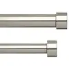 Image de Double tringle à rideau ext 91 à 167cm nickel D25mm