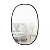 Image de Miroir mural ovale Hub contour caoutchouc noir 91x61cm