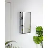 Image de Miroir et étagère de rangement en métal 61x30x13cm noir