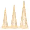 Image de Sapin de noël led décoré lumineux avec étoile au sommet 24×24×81cm