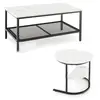 Image de Lot de 2 tables basses gigognes blanc et noir 46x 80x 41cm