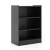 Image de Bibliothèque à 3 niveaux avec 2 étagères réglables noir 50x30x75 cm