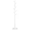 Image de Portemanteau en bois support sur pieds avec 8 Crochets blanc