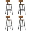 Image de Tabourets de bar lot de 4 industriel cadre en métal marron
