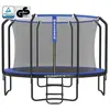 Image de Trampoline ø 366 cm pour enfants filet de protection noir et bleu
