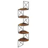Image de Étagère murale à 5 niveaux effet bois marron rustique et noir