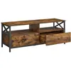 Image de Meuble tv industriel avec 2 bois 120 x 40 x 50 cm marron et noir