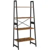 Image de Étagère de rangement 4 niveaux en bois marron