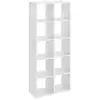 Image de Bibliothèque 10 compartiments moderne effet bois blanc