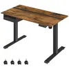 Image de Bureau assis-debout 120 cm effet bois marron rustique