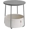 Image de Bout de canapé rond avec panier de rangement - h51 cm - gris clair