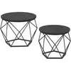 Image de Tables basses ronde effet bois acier noir