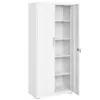 Image de Meuble de rangement bureau en acier 5 niveaux doubles portes blanc