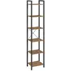 Image de Étagère 6 niveaux style industriel effet bois marron rustique