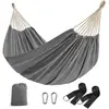 Image de Hamac double 210 x 150 cm sangles de fixation et mousquetons gris
