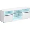Image de Meuble tv moderne avec rangement pour tv 160 x 40 x 60 cm blanc