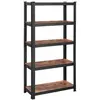 Image de Etagère de rangement en métal noir avec niveaux réglables - H175 cm
