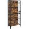 Image de Étagère à 4 niveaux style industriel effet bois marron rustique