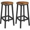 Image de Tabourets de bar lot de 2 marron rustique et noir