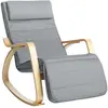 Image de Fauteuil à bascule moderne tissu bois gris clair