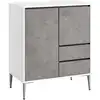 Image de Meuble de rangement moderne 70 x 40 x 85 cm blanc et gris