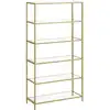 Image de Étagère 6 niveaux style moderne verre acier transparent doré